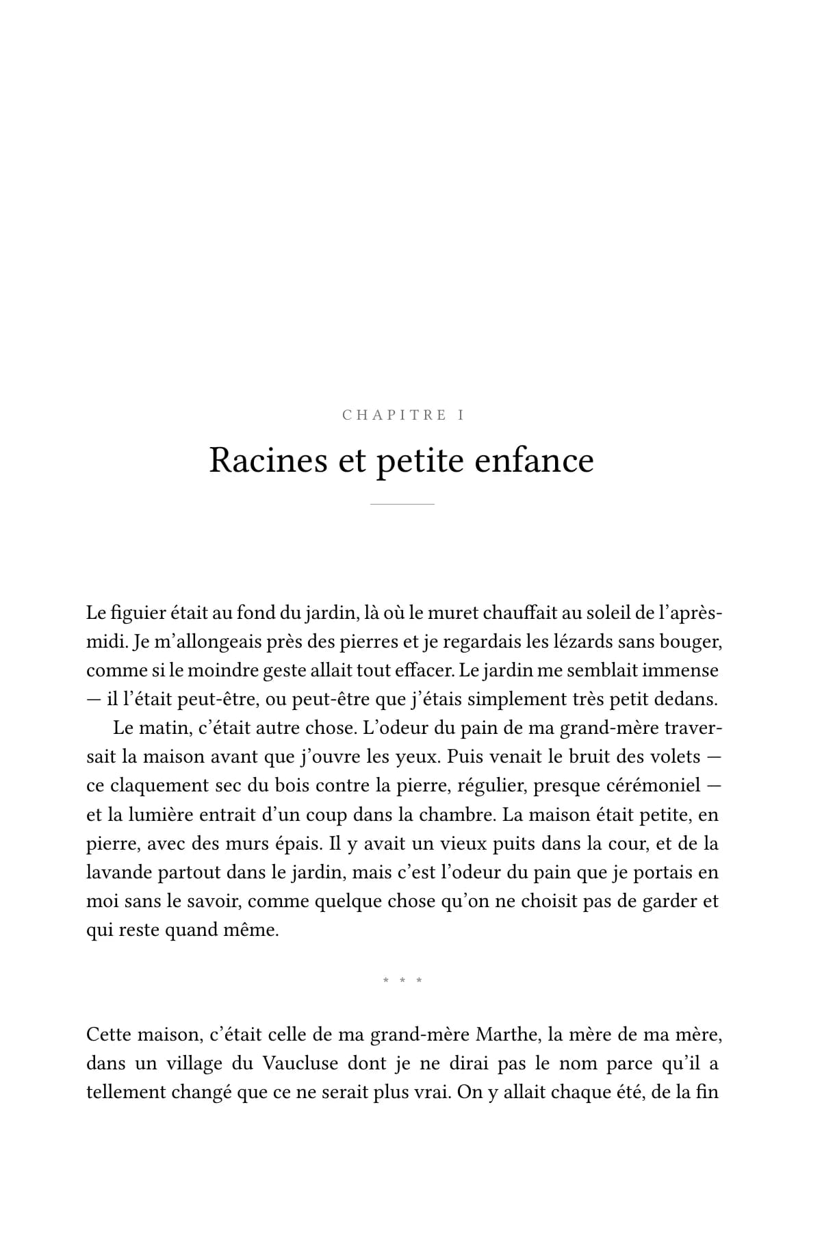 Ouverture du chapitre « Racines et petite enfance » du livre d'exemple